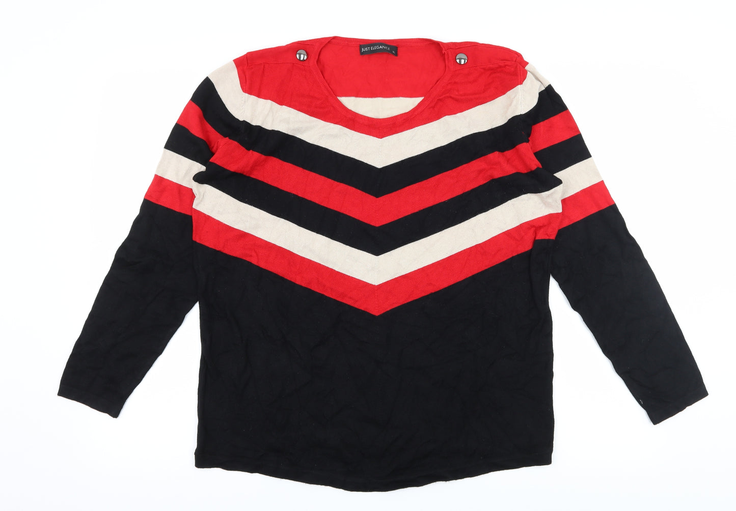 Just Elegance Womens Multicoloured Striped Knit Pullover Jumper Size XL