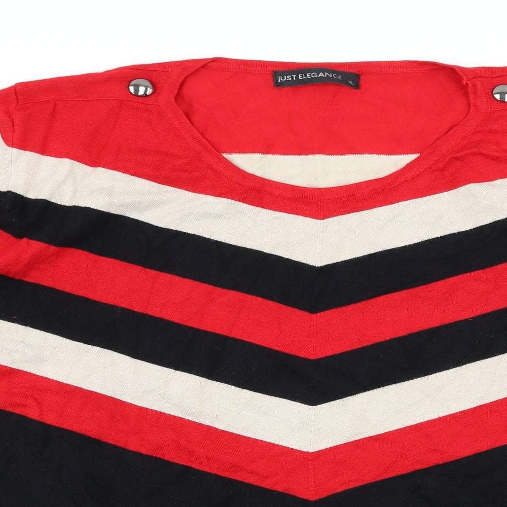 Just Elegance Womens Multicoloured Striped Knit Pullover Jumper Size XL