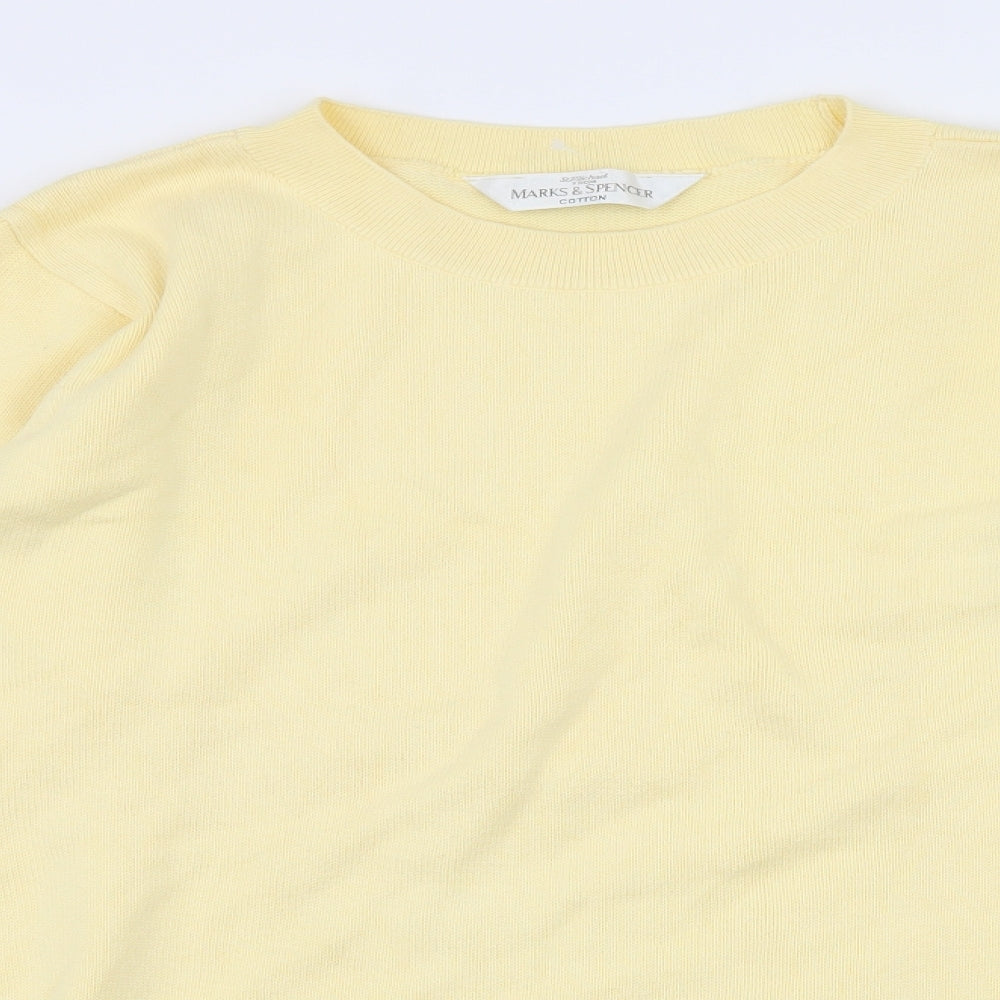 Marks and Spencer Womens Yellow  Knit Pullover Jumper Size 8