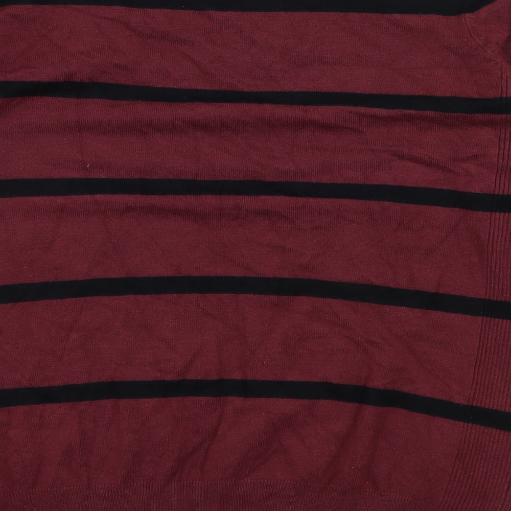 Debenhams Womens Purple Striped Knit Pullover Jumper Size 14