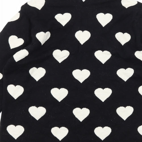 NEXT Womens Black Geometric Knit Pullover Jumper Size 10