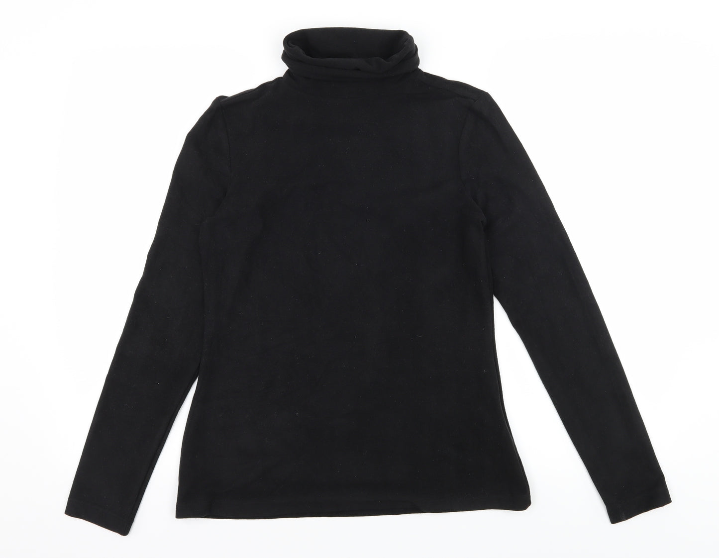 ESMARA Womens Black  Fleece Basic T-Shirt Size 10