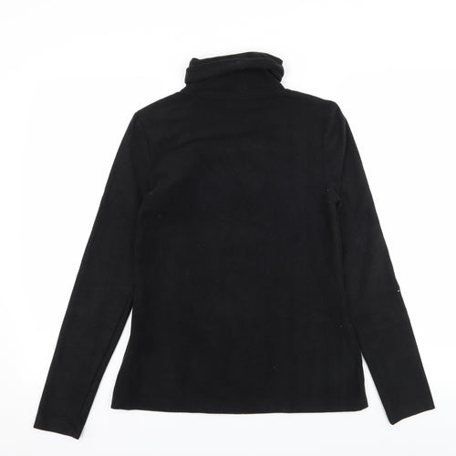 ESMARA Womens Black  Fleece Basic T-Shirt Size 10