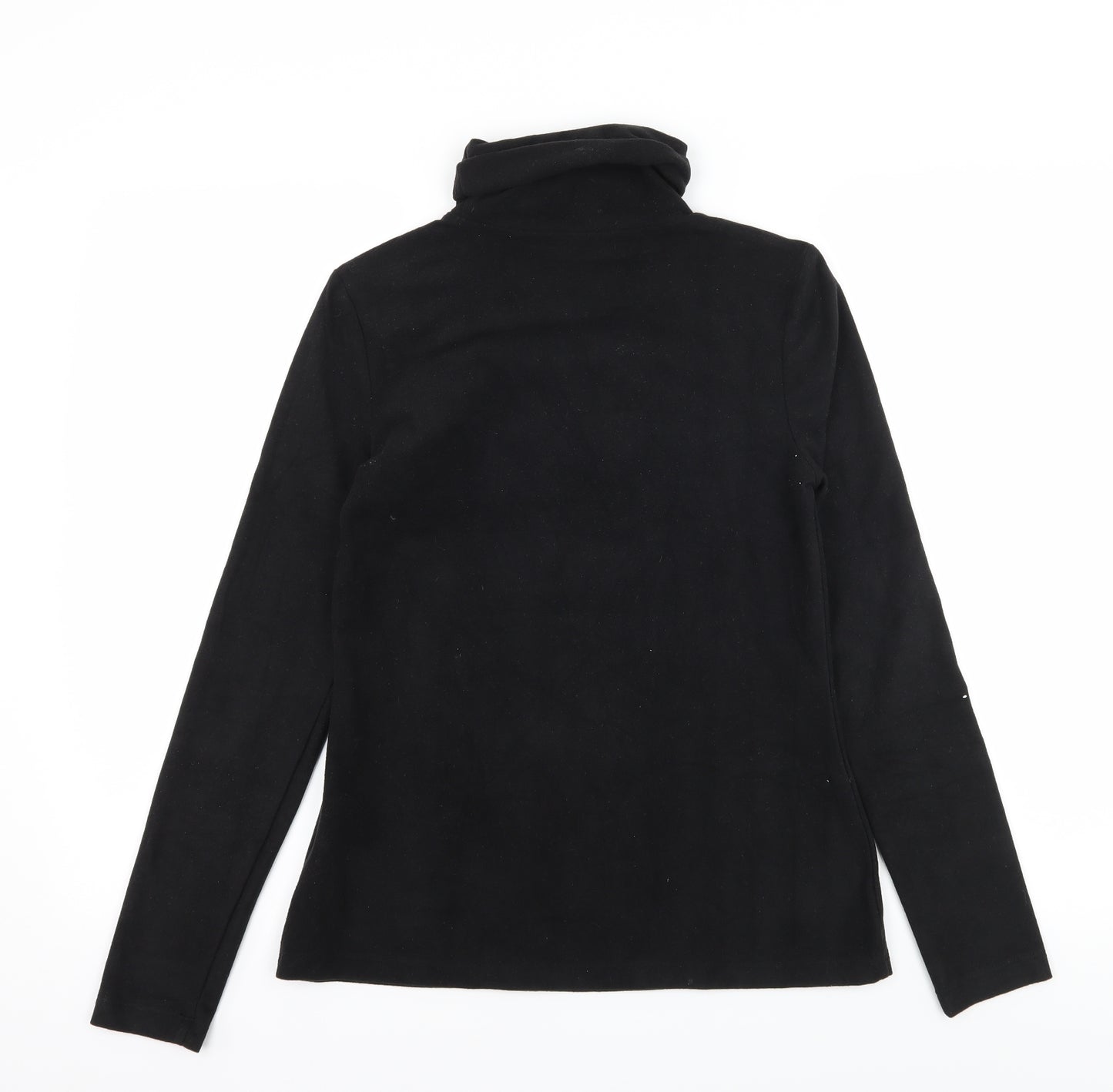 ESMARA Womens Black  Fleece Basic T-Shirt Size 10