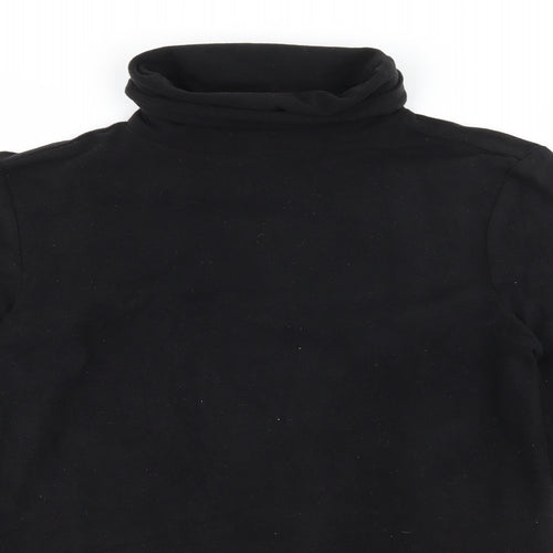 ESMARA Womens Black  Fleece Basic T-Shirt Size 10