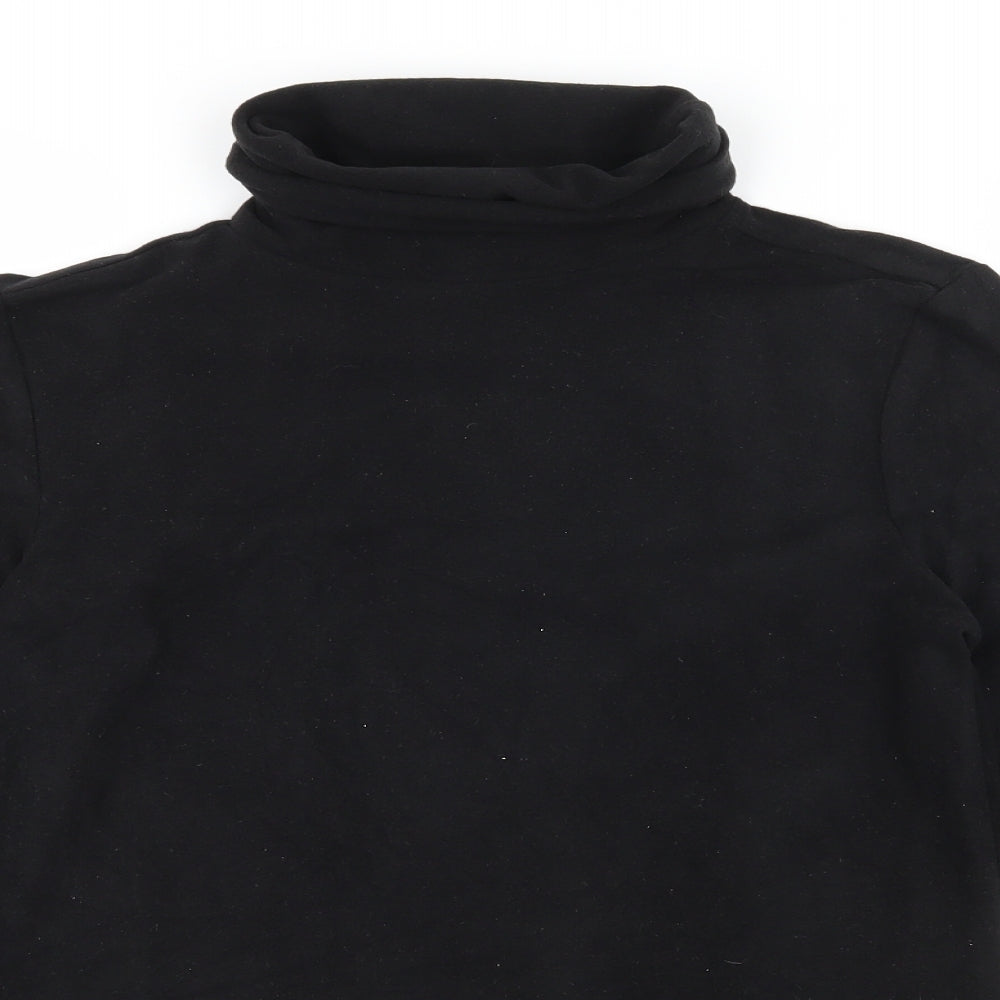 ESMARA Womens Black  Fleece Basic T-Shirt Size 10