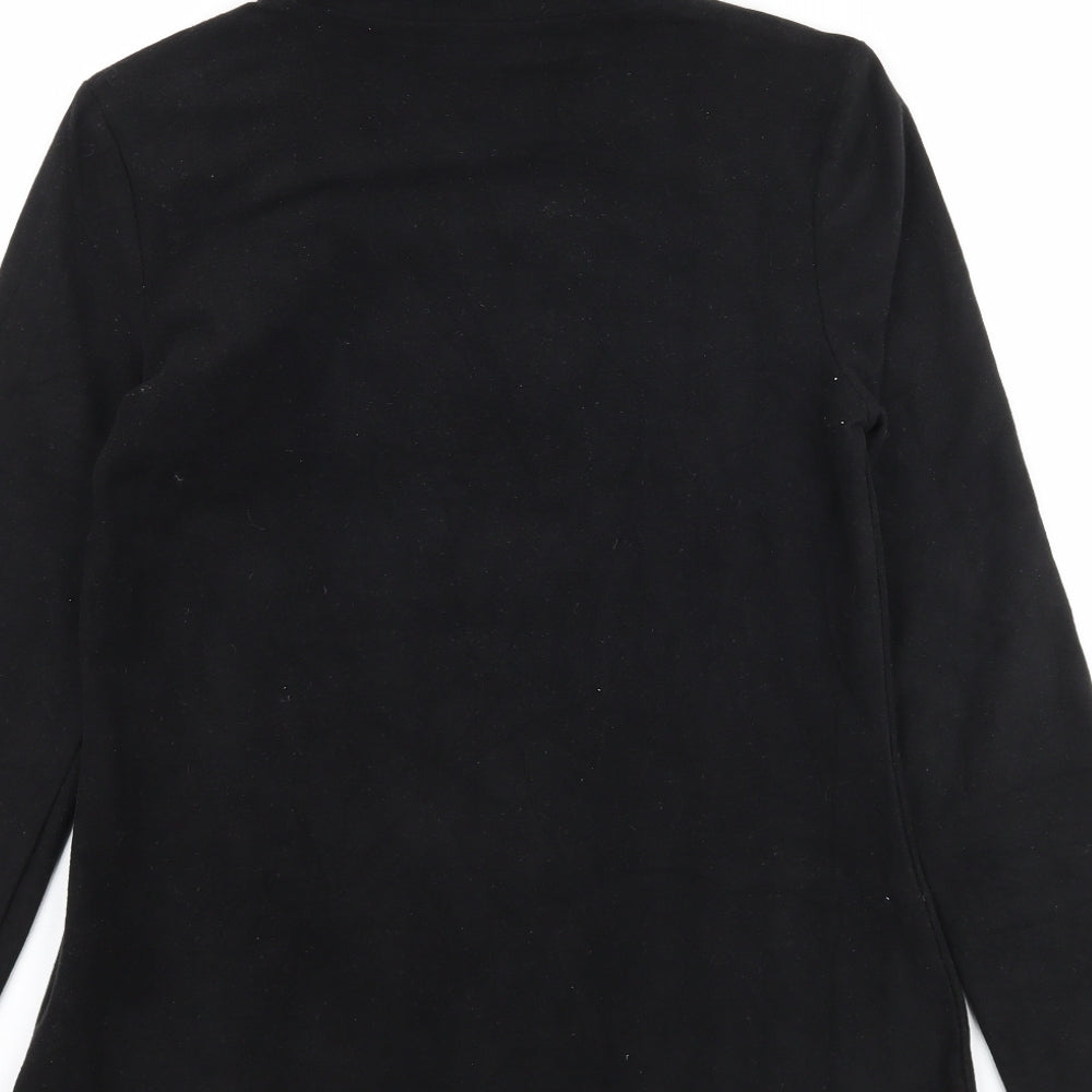 ESMARA Womens Black  Fleece Basic T-Shirt Size 10