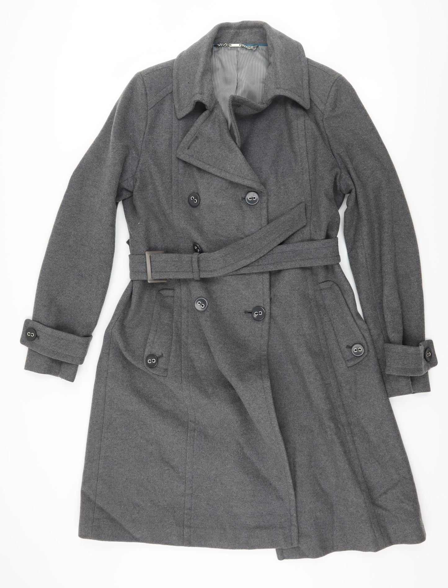 NEXT Womens Grey   Overcoat Coat Size 14