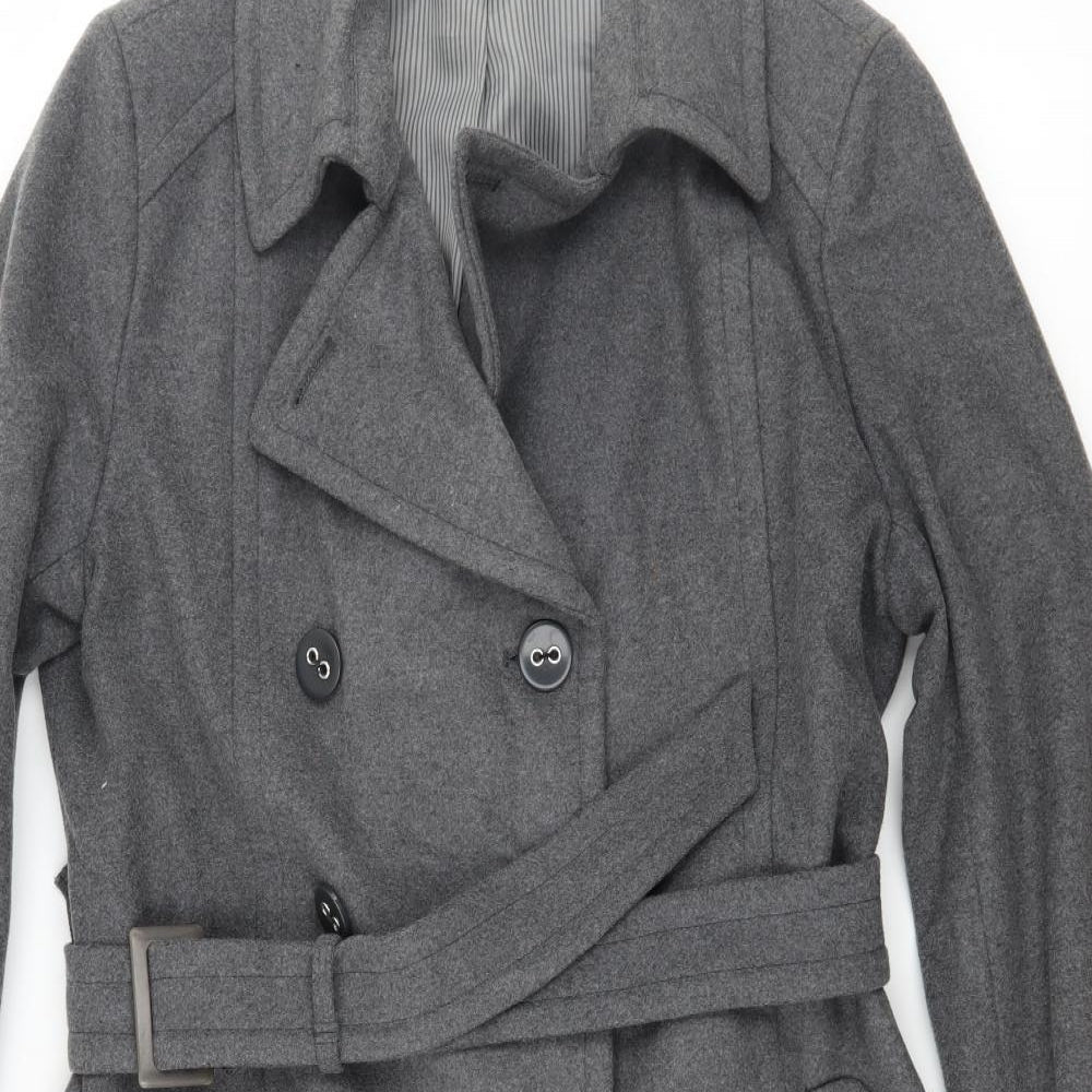NEXT Womens Grey   Overcoat Coat Size 14