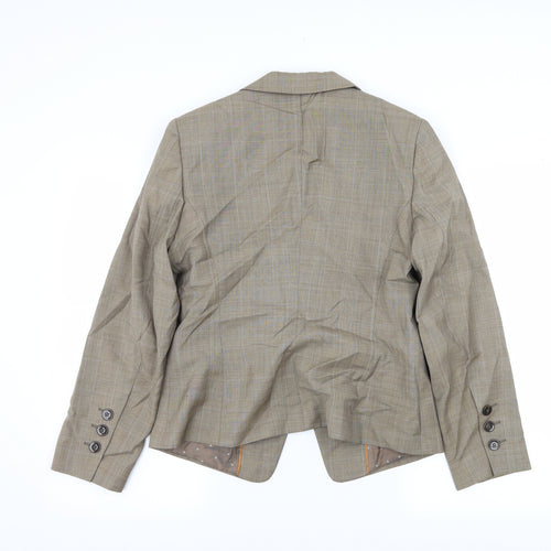 Marks and Spencer Womens Brown Check  Jacket Blazer Size 12