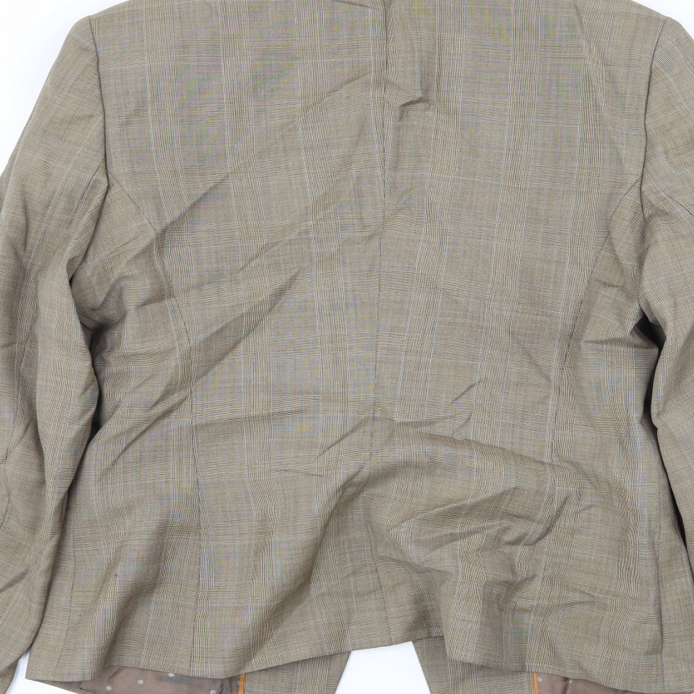 Marks and Spencer Womens Brown Check  Jacket Blazer Size 12