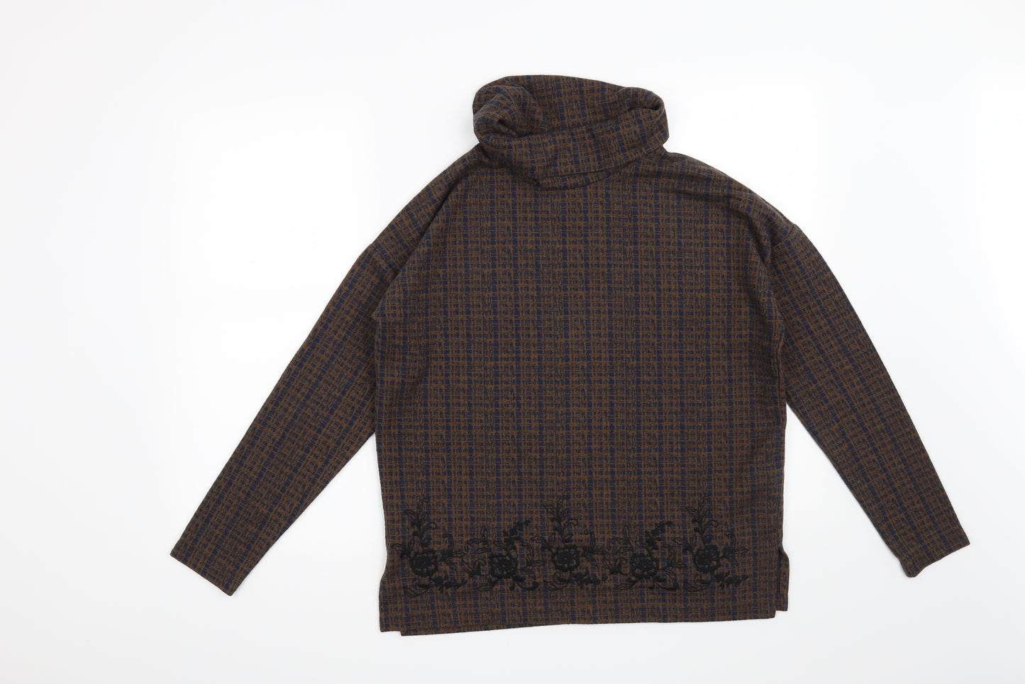 NEXT Womens Blue Check  Pullover Sweatshirt Size 8