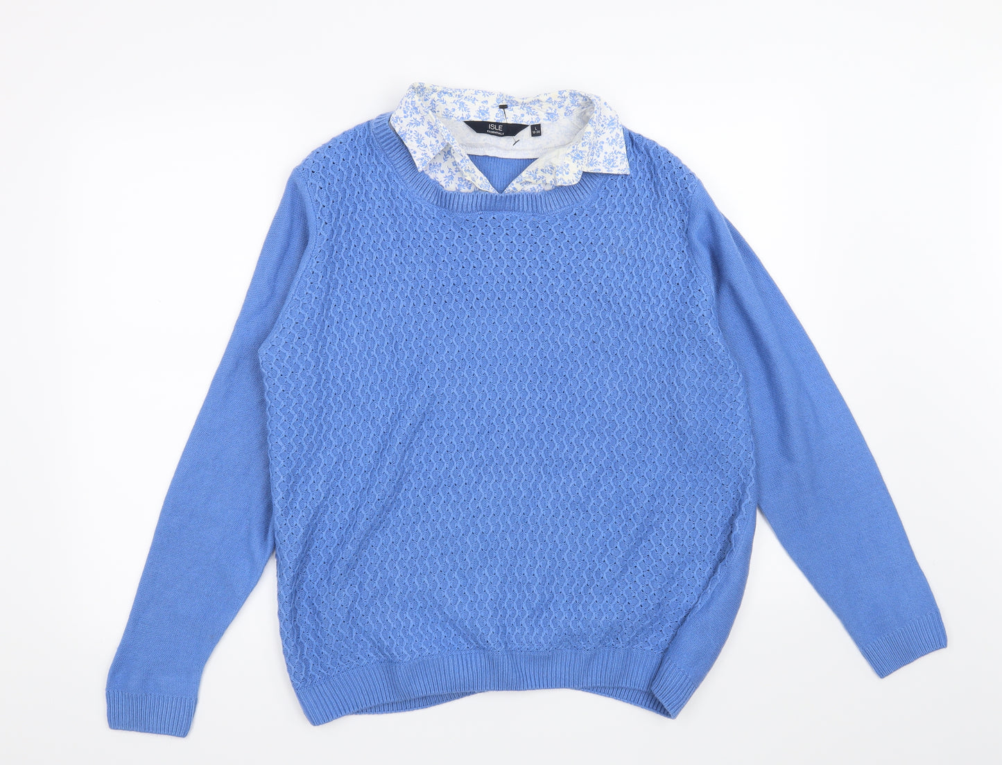 Isle Womens Blue   Pullover Jumper Size 18