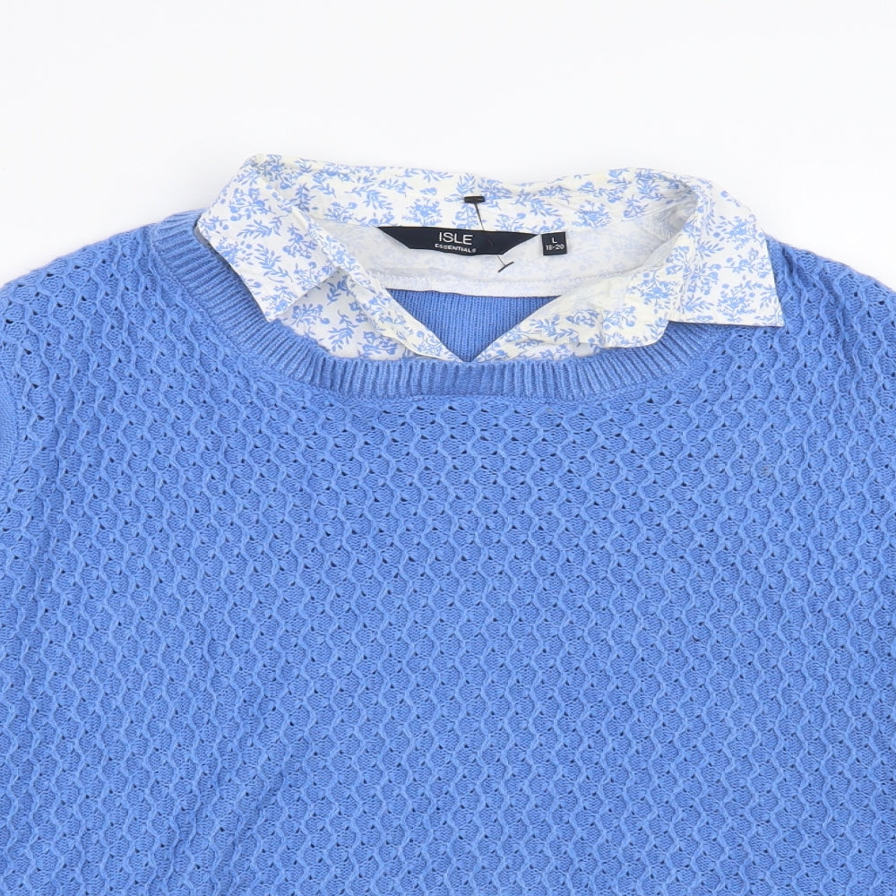 Isle Womens Blue   Pullover Jumper Size 18