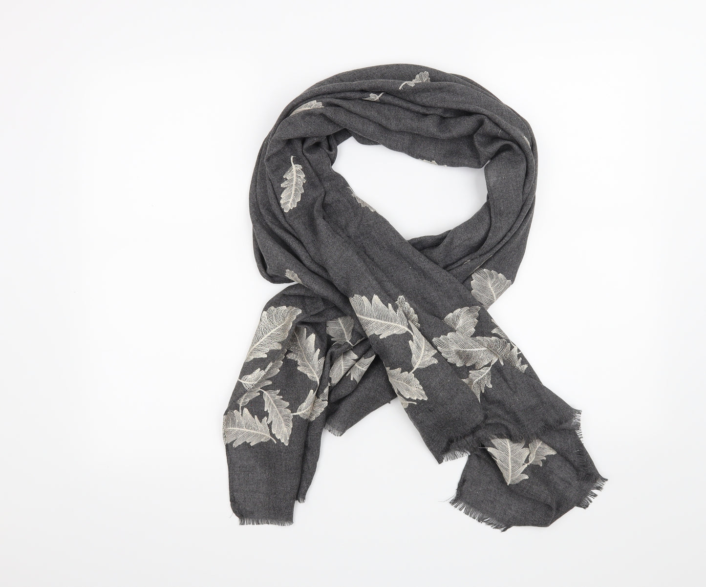 Preworn Womens Grey Floral   Scarf