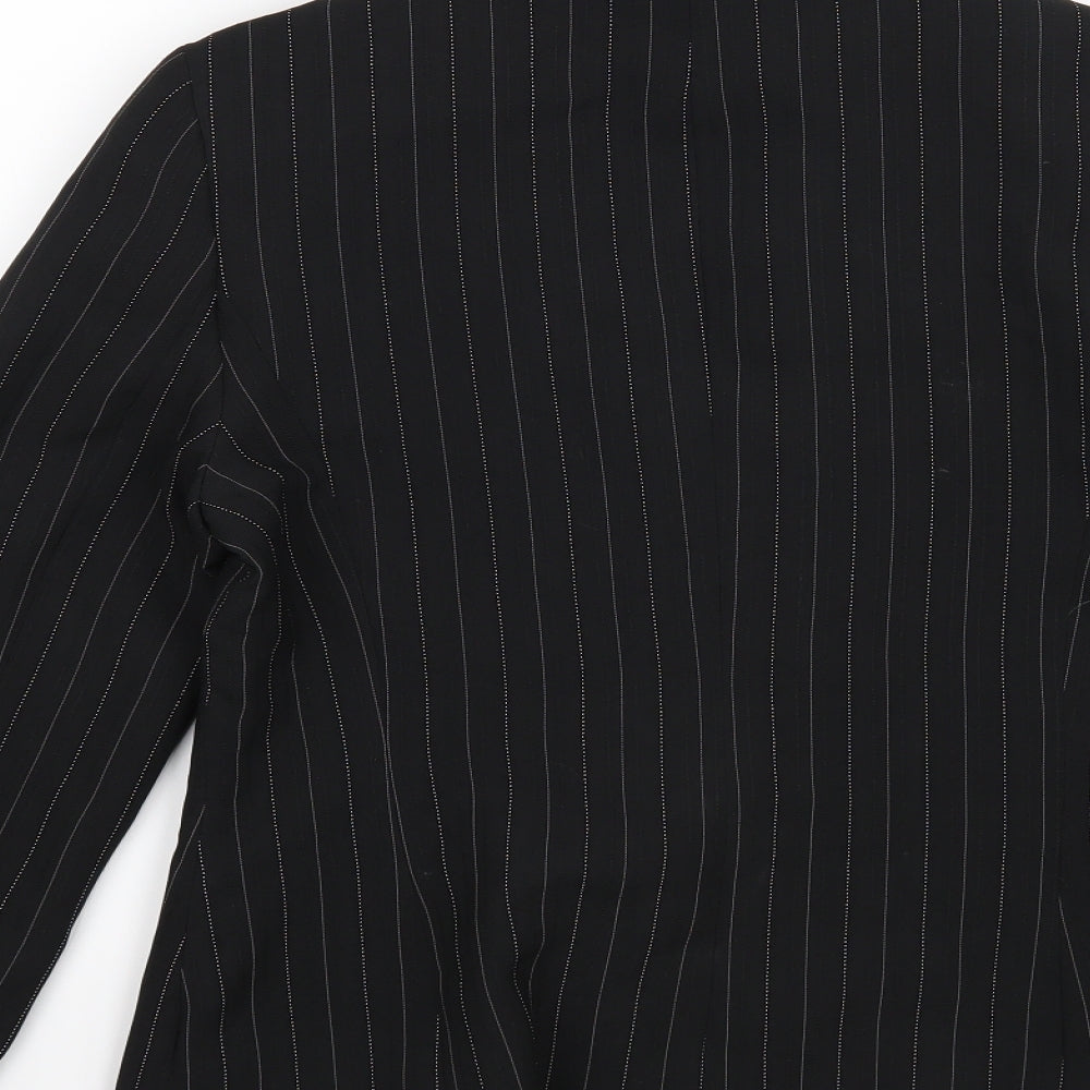 Internacionale Womens Black Striped  Jacket Blazer Size 12
