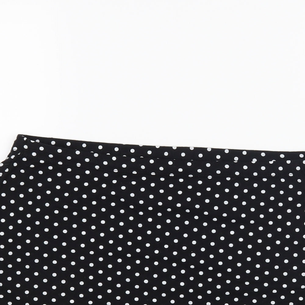 Primark Womens Black Polka Dot  Mini Skirt Size 14