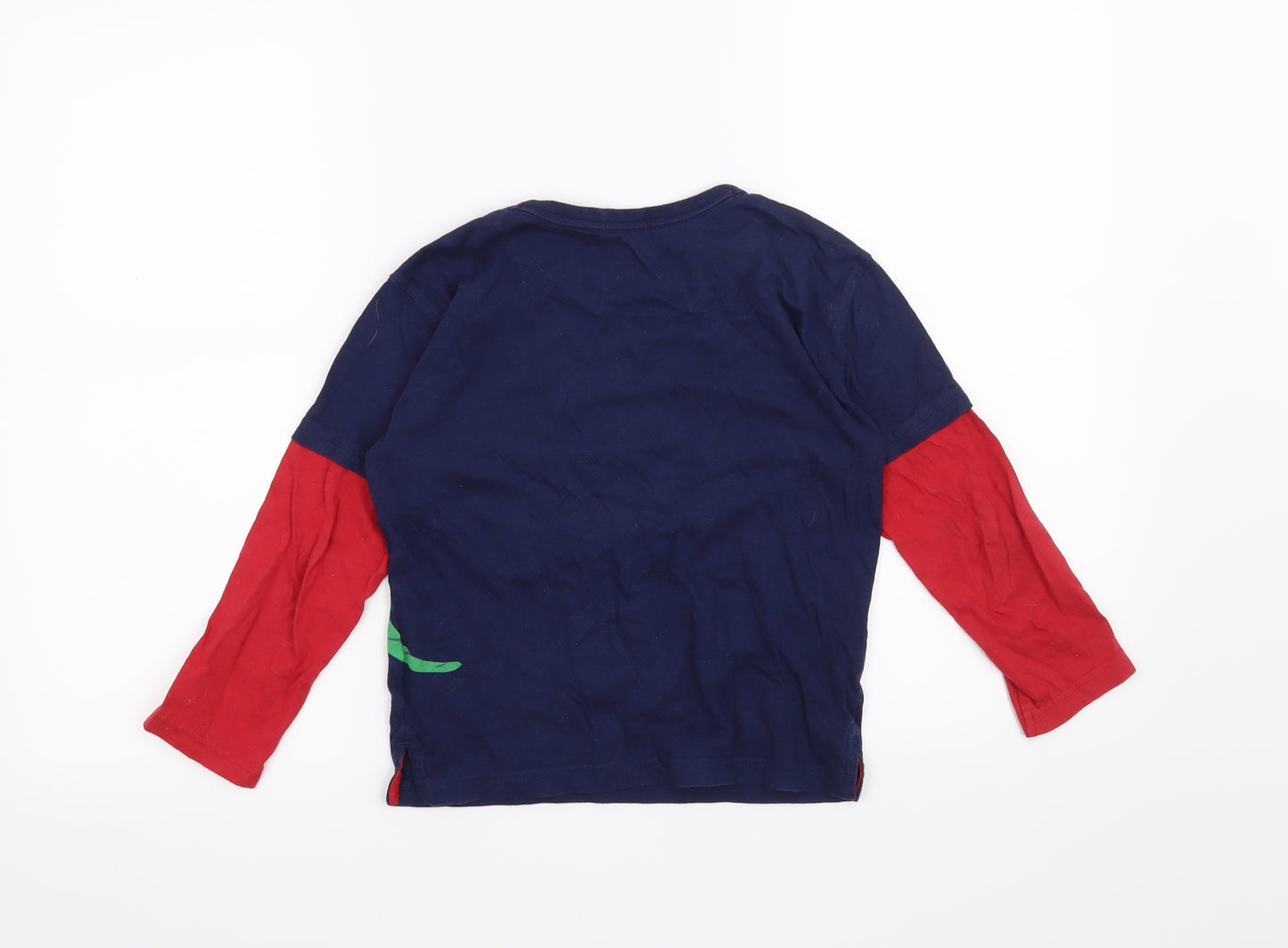 John Lewis Boys Blue   Basic T-Shirt Size 7 Years  - Christmas Dinosaurs