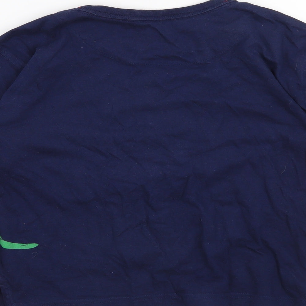 John Lewis Boys Blue   Basic T-Shirt Size 7 Years  - Christmas Dinosaurs