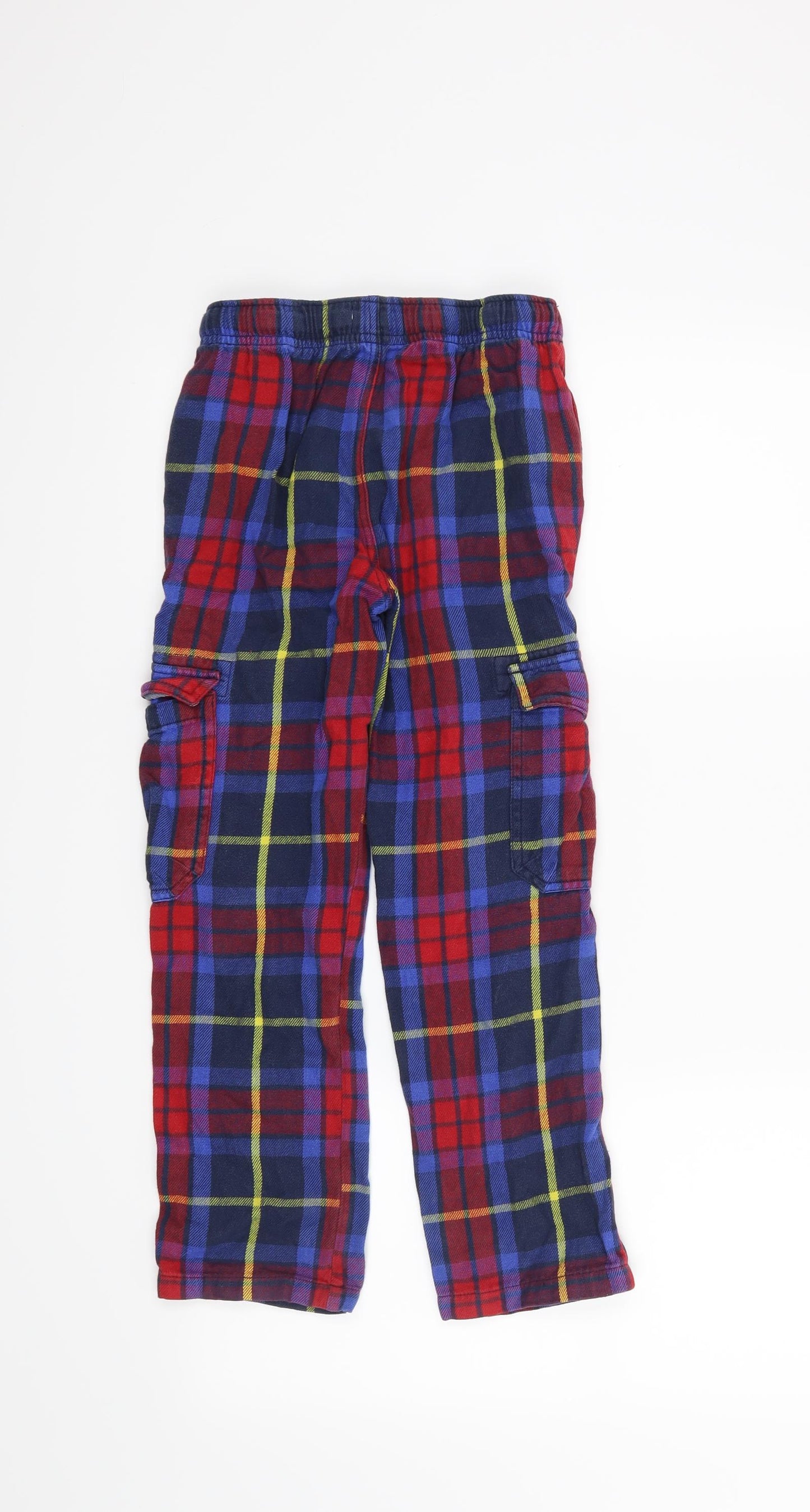 Mini Boden Boys Blue Check  Capri Trousers Size 7 Years