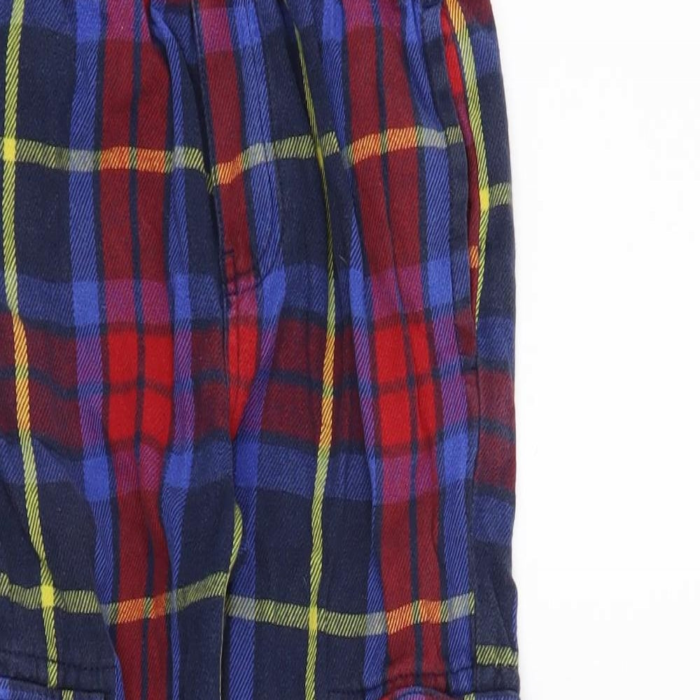 Mini Boden Boys Blue Check  Capri Trousers Size 7 Years