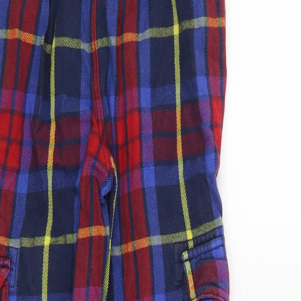 Mini Boden Boys Blue Check  Capri Trousers Size 7 Years