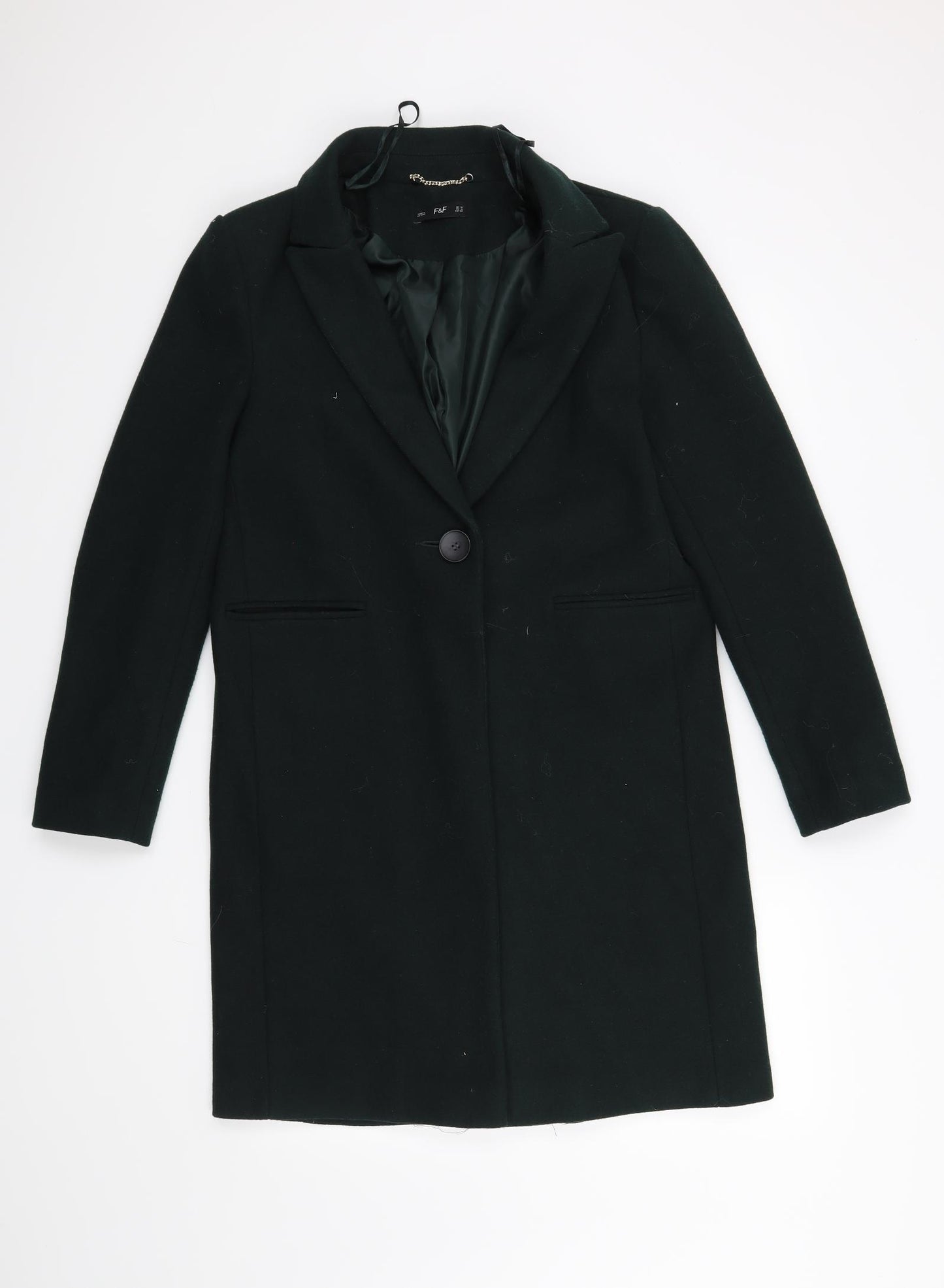 F&F Womens Green   Overcoat Coat Size 10