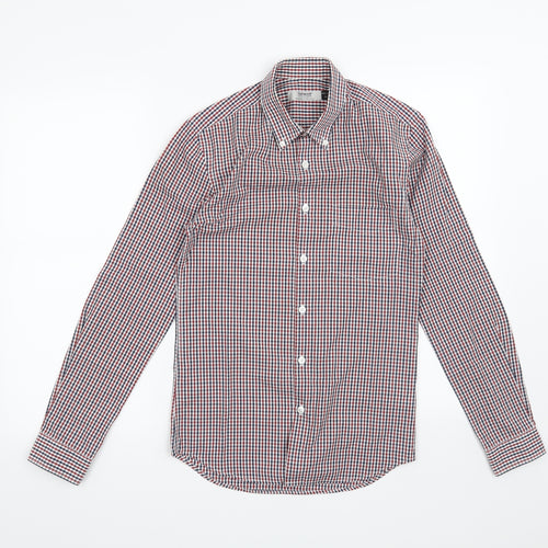 Topman Mens Red Check   Button-Up Size XS