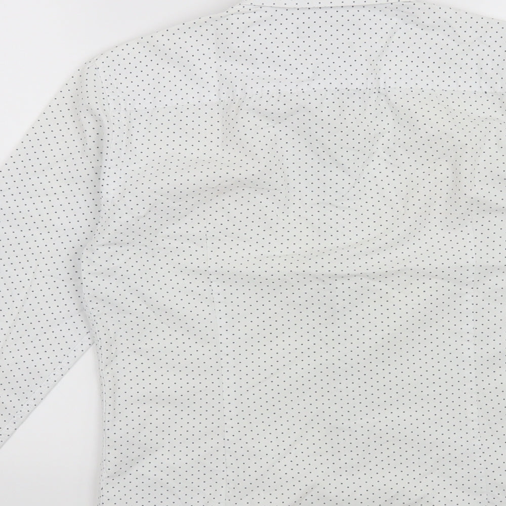 River Island Mens White Polka Dot   Button-Up Size XS