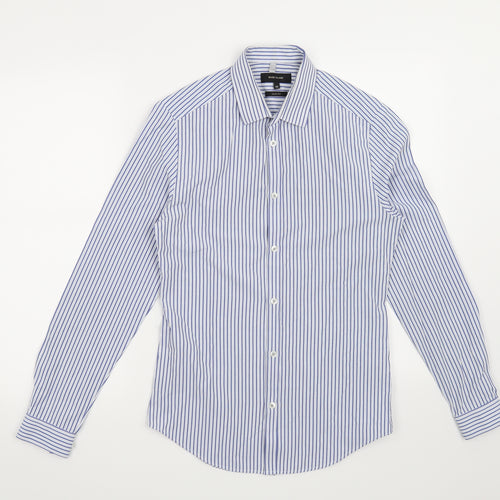 River Island Mens Blue Striped   Button-Up Size XS