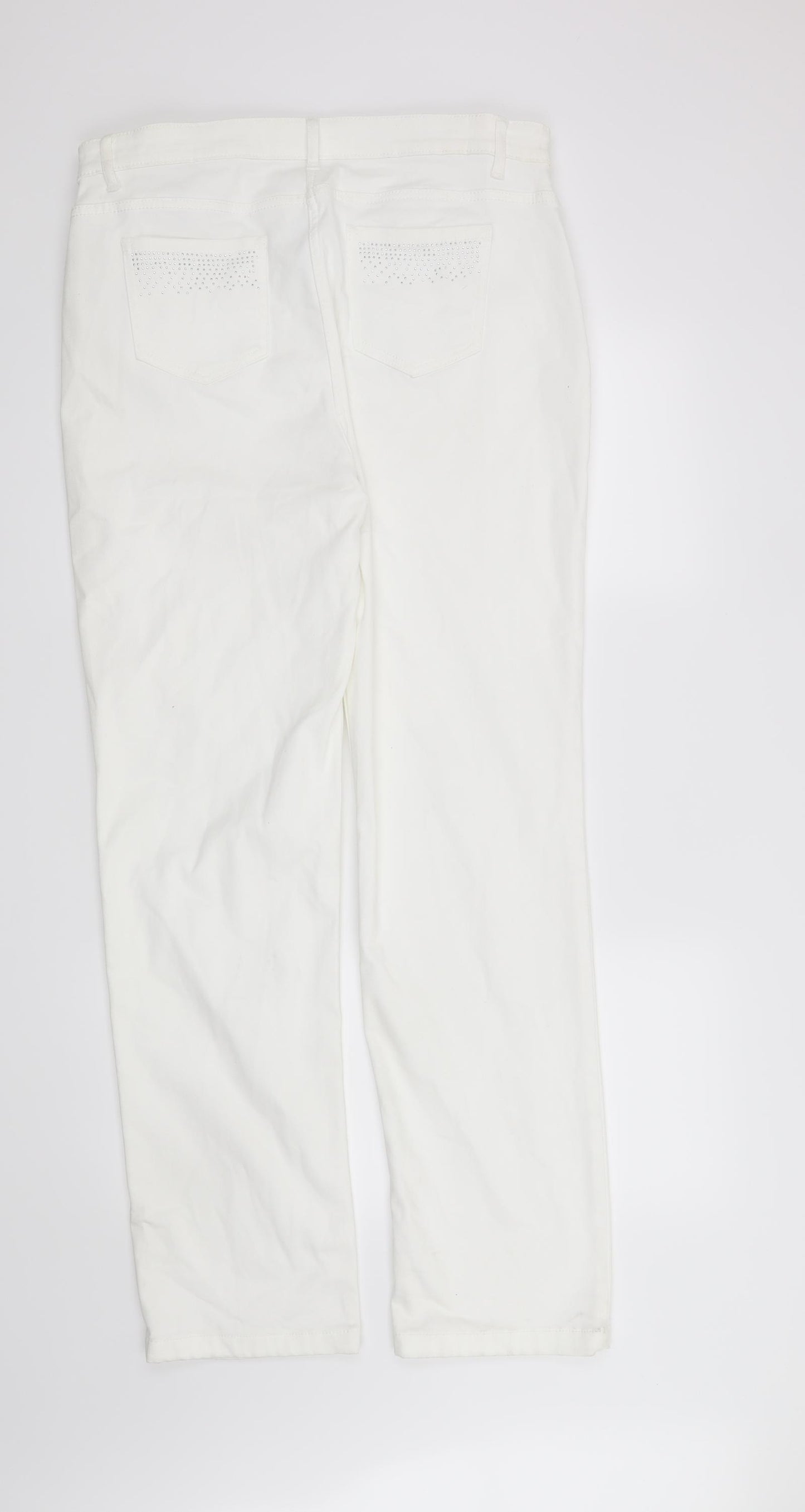 Marks and Spencer Womens White   Straight Jeans Size 16 L31 in