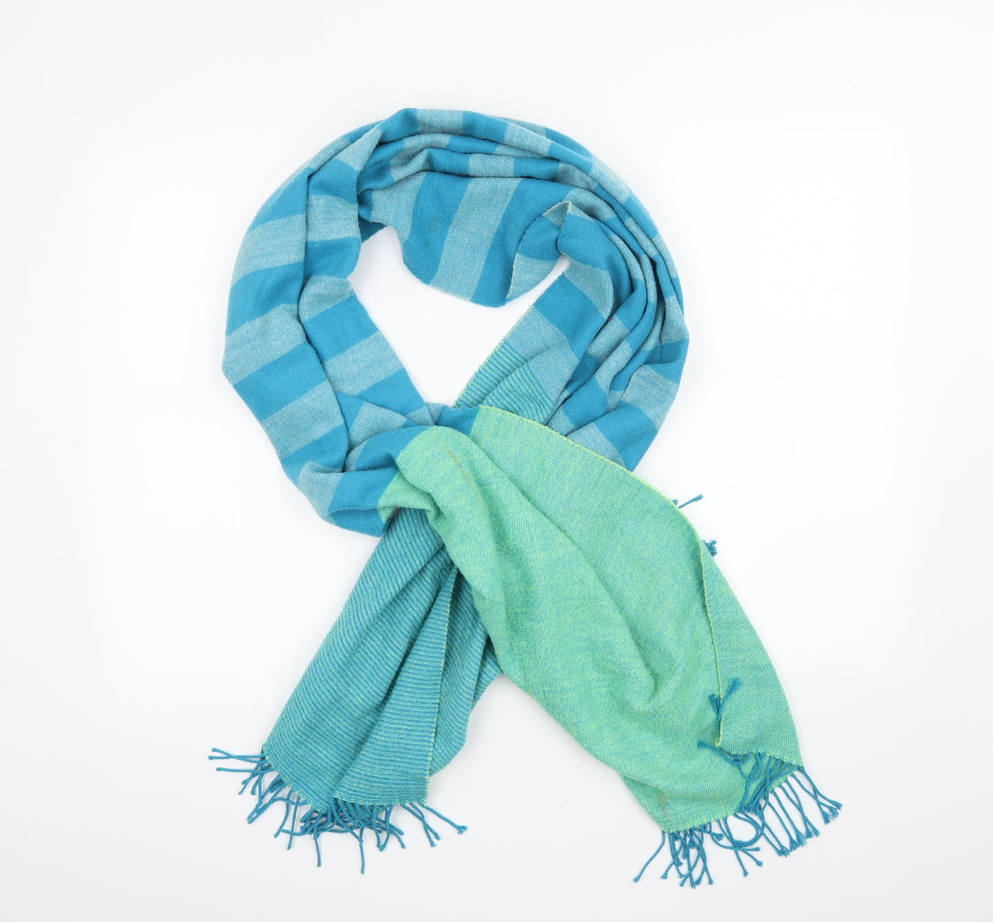 Preworn Womens Blue Striped   Scarf