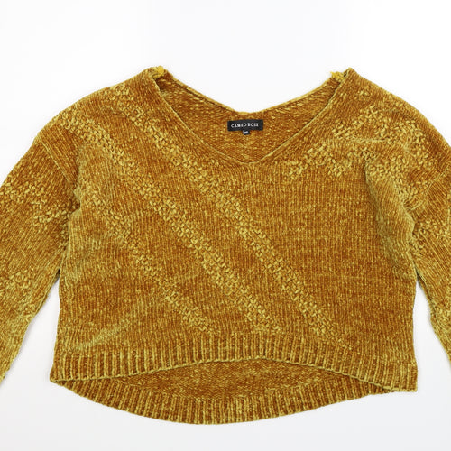 Cameo Rose Womens Yellow  Knit Pullover Jumper Size L