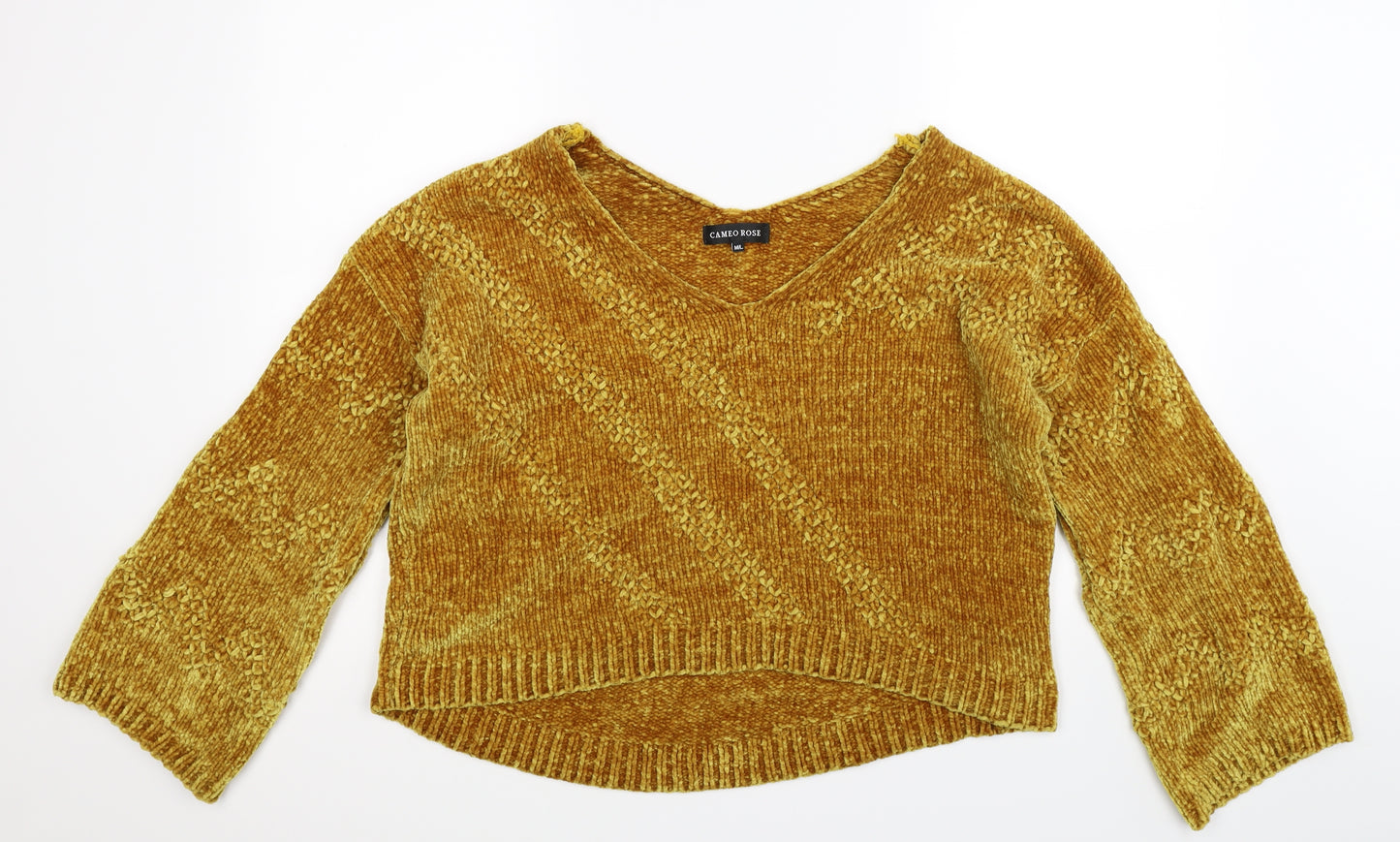 Cameo Rose Womens Yellow  Knit Pullover Jumper Size L