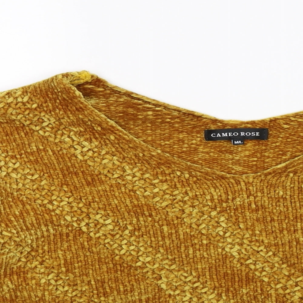 Cameo Rose Womens Yellow  Knit Pullover Jumper Size L