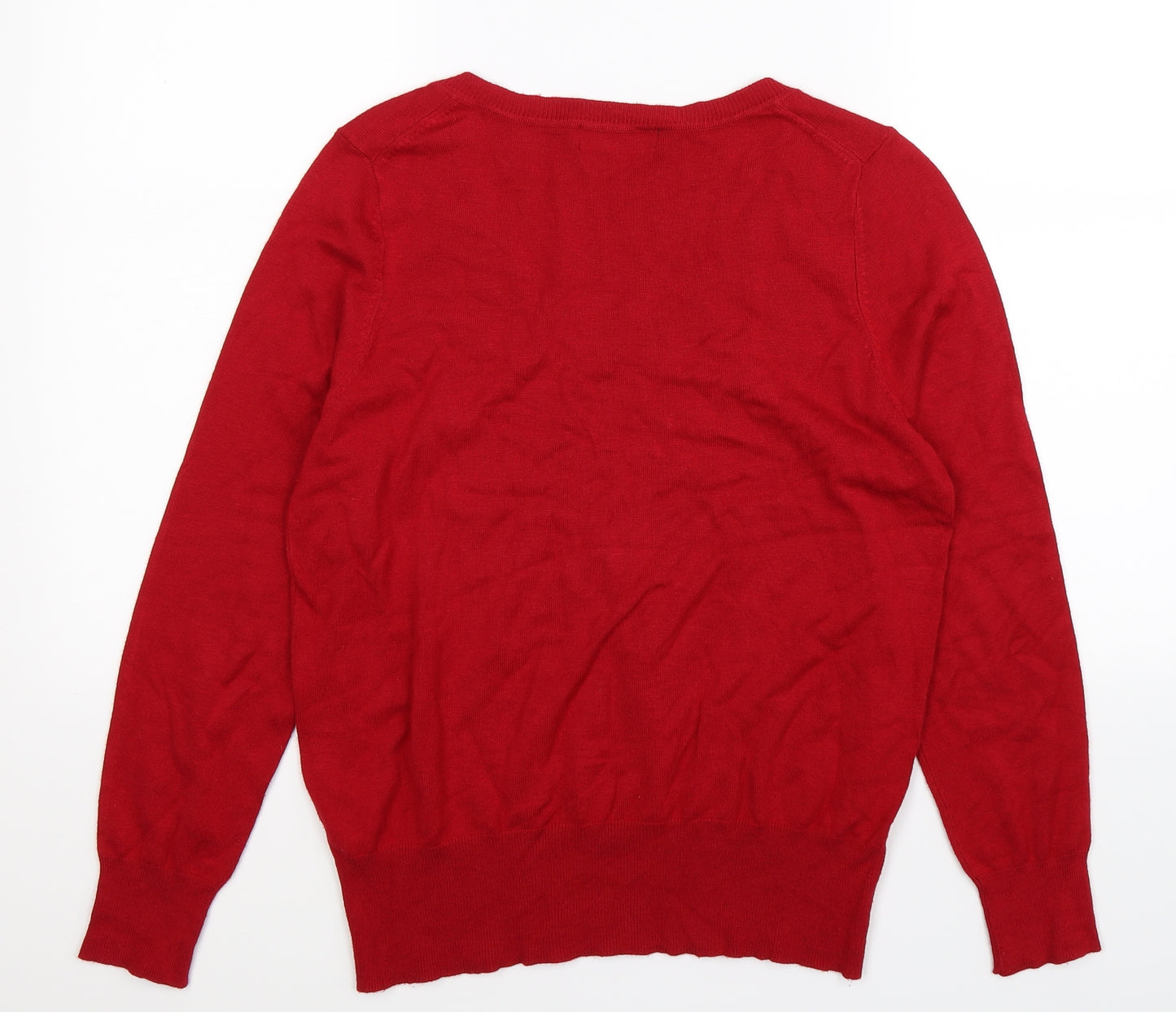 Marks and Spencer Womens Red  Knit Pullover Jumper Size 14