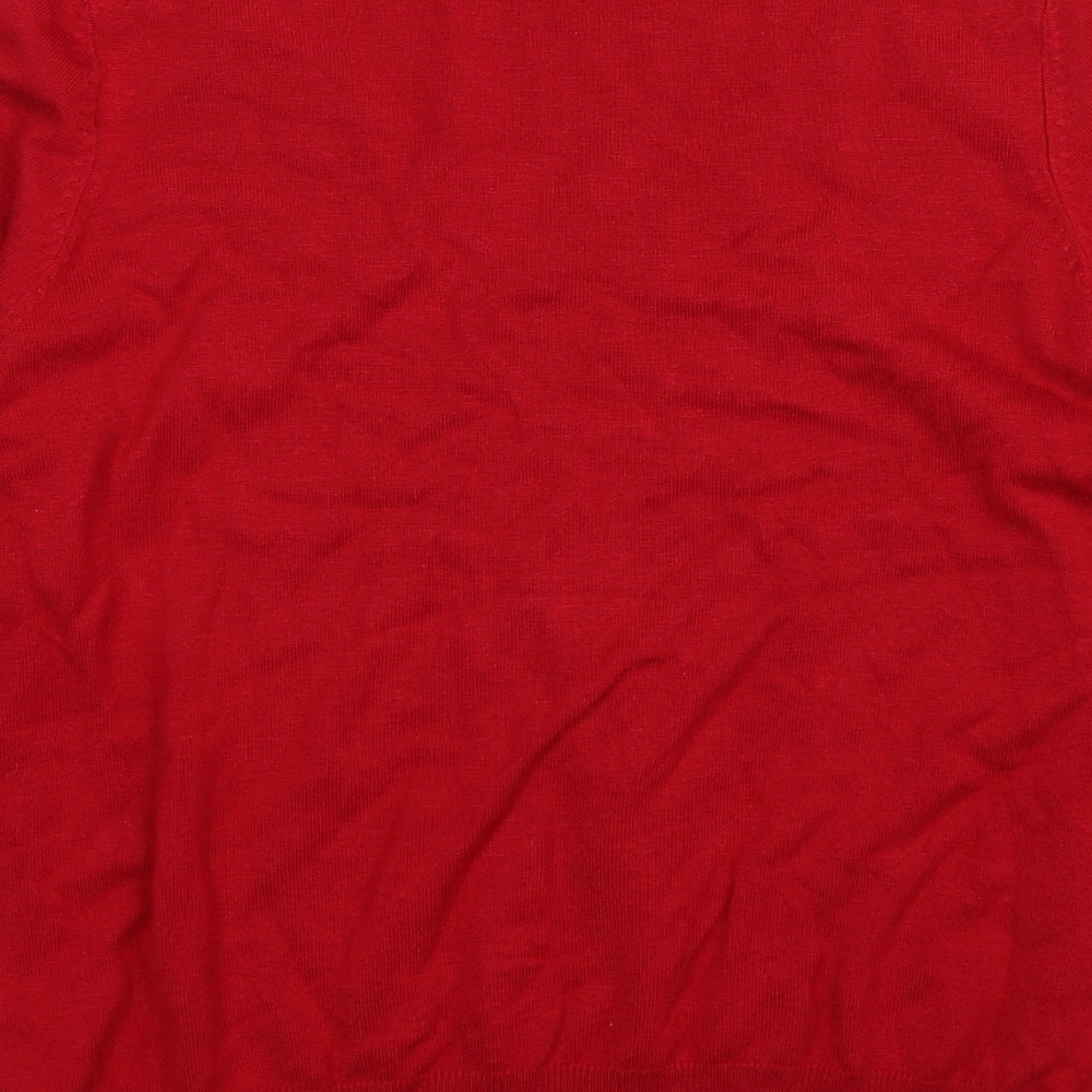 Marks and Spencer Womens Red  Knit Pullover Jumper Size 14