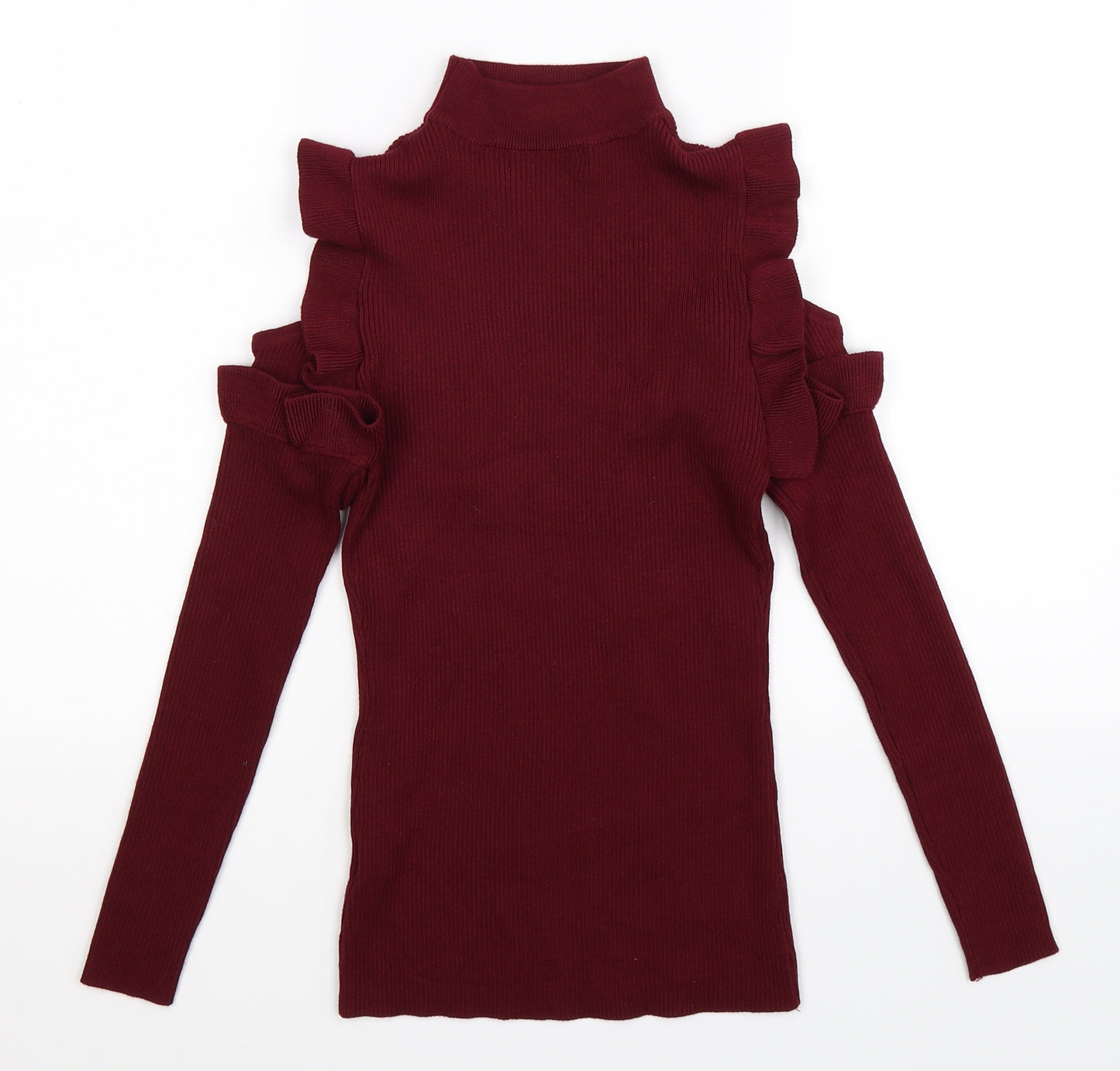 Yu & Me Womens Brown  Knit Pullover Jumper Size S
