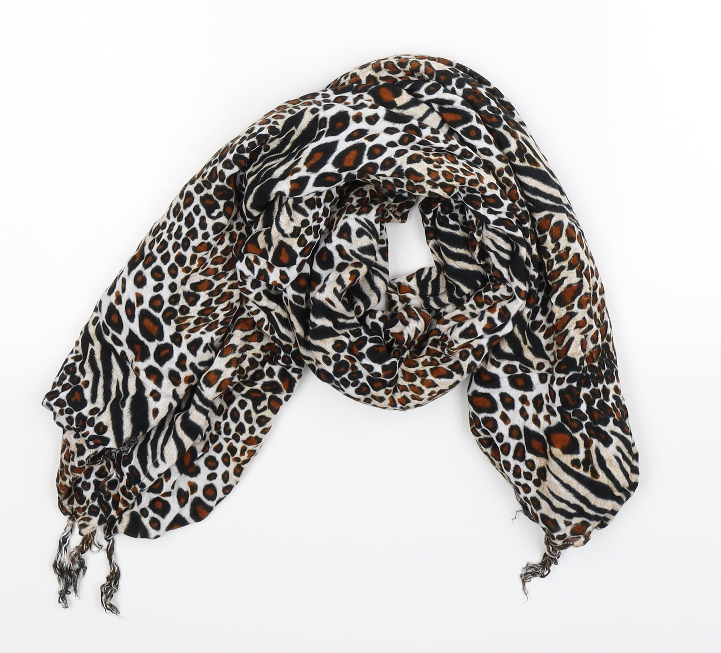 Preworn Womens Multicoloured Animal Print Knit  Scarf