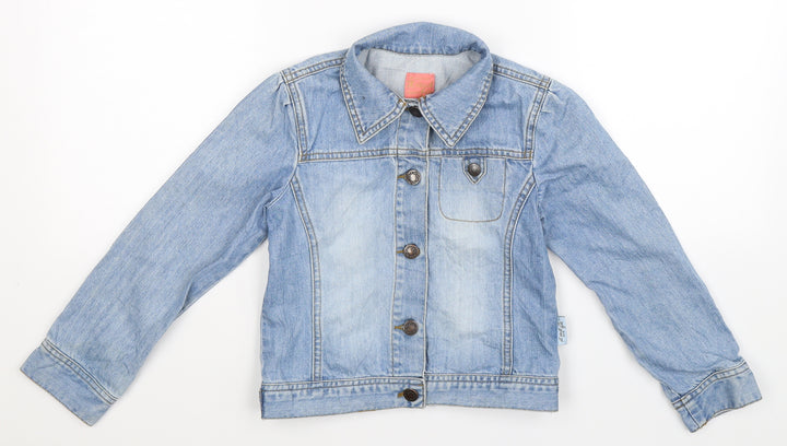 Annie Thornton Girls Blue Denim Jacket Size 6 Years
