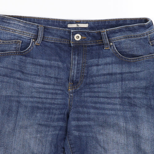 TU Womens Blue  Denim Bermuda Shorts Size 12