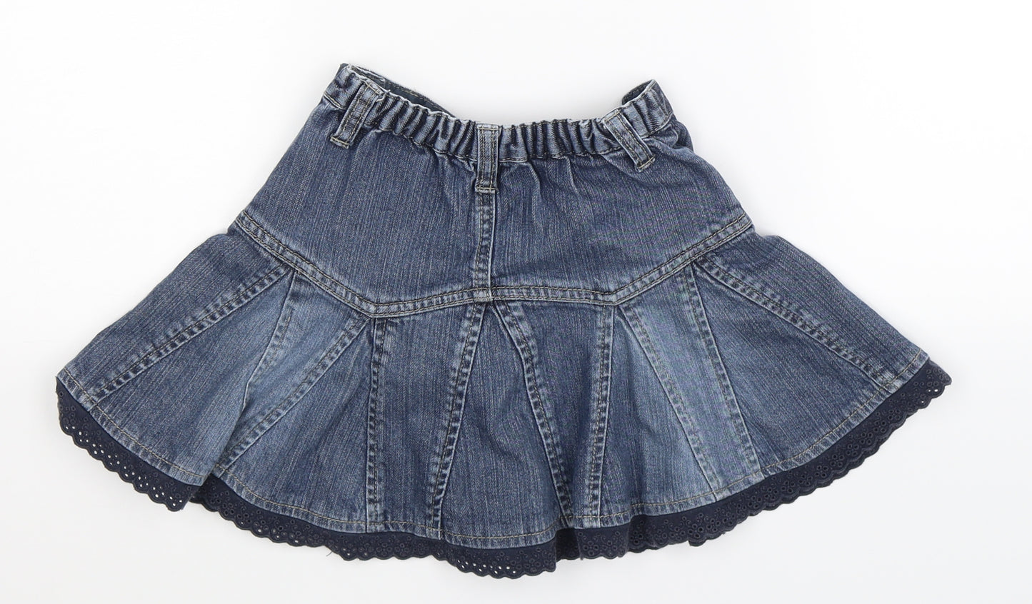 Monsoon Girls Blue  Denim Pleated Skirt Size 5-6 Years