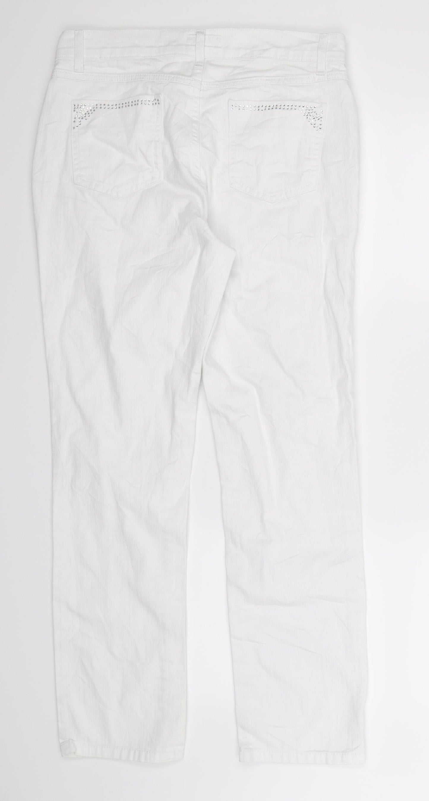 Per Una Womens White  Denim Straight Jeans Size 12 L30 in