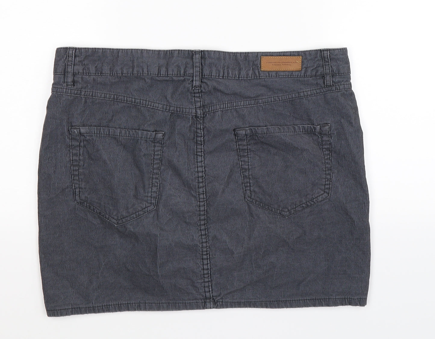 H&M Womens Grey  Corduroy Mini Skirt Size 14