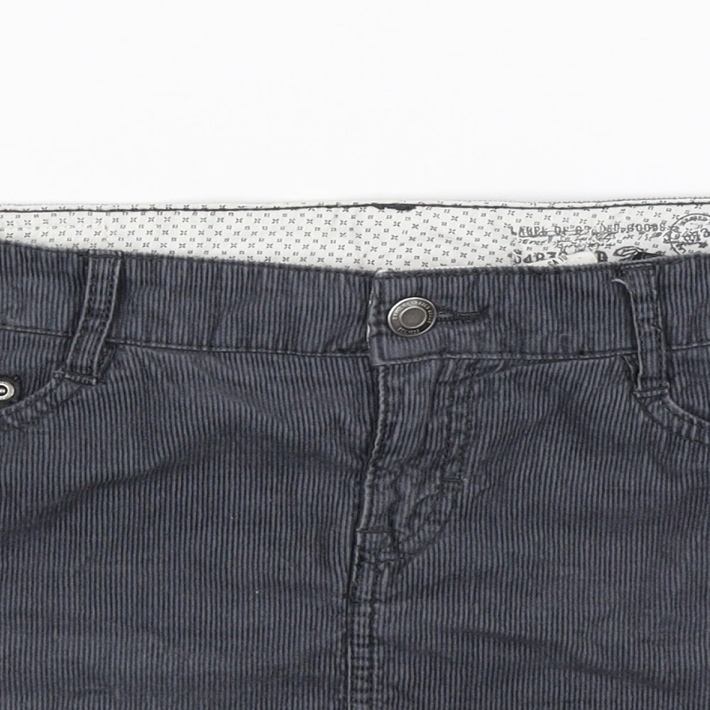 H&M Womens Grey  Corduroy Mini Skirt Size 14