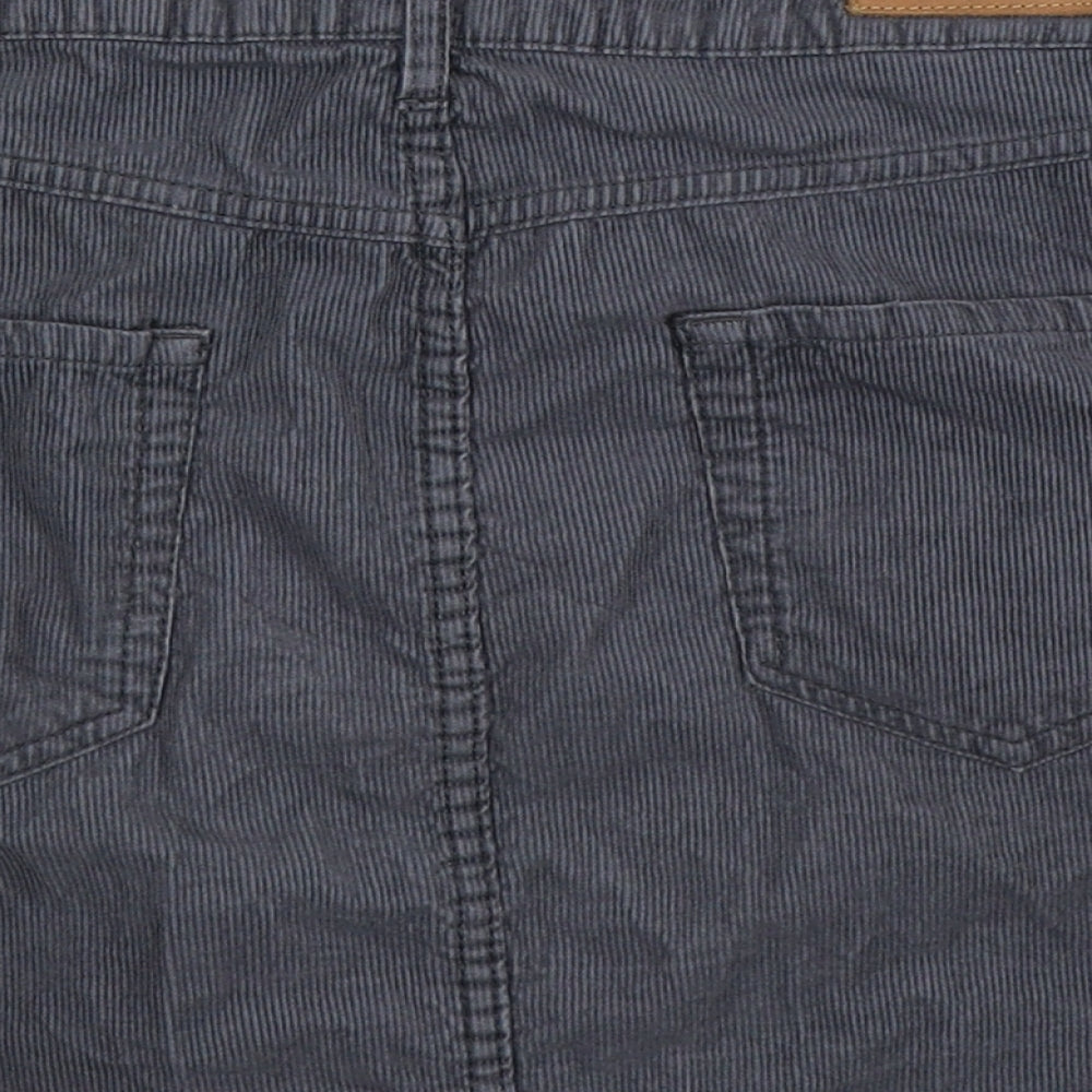 H&M Womens Grey  Corduroy Mini Skirt Size 14