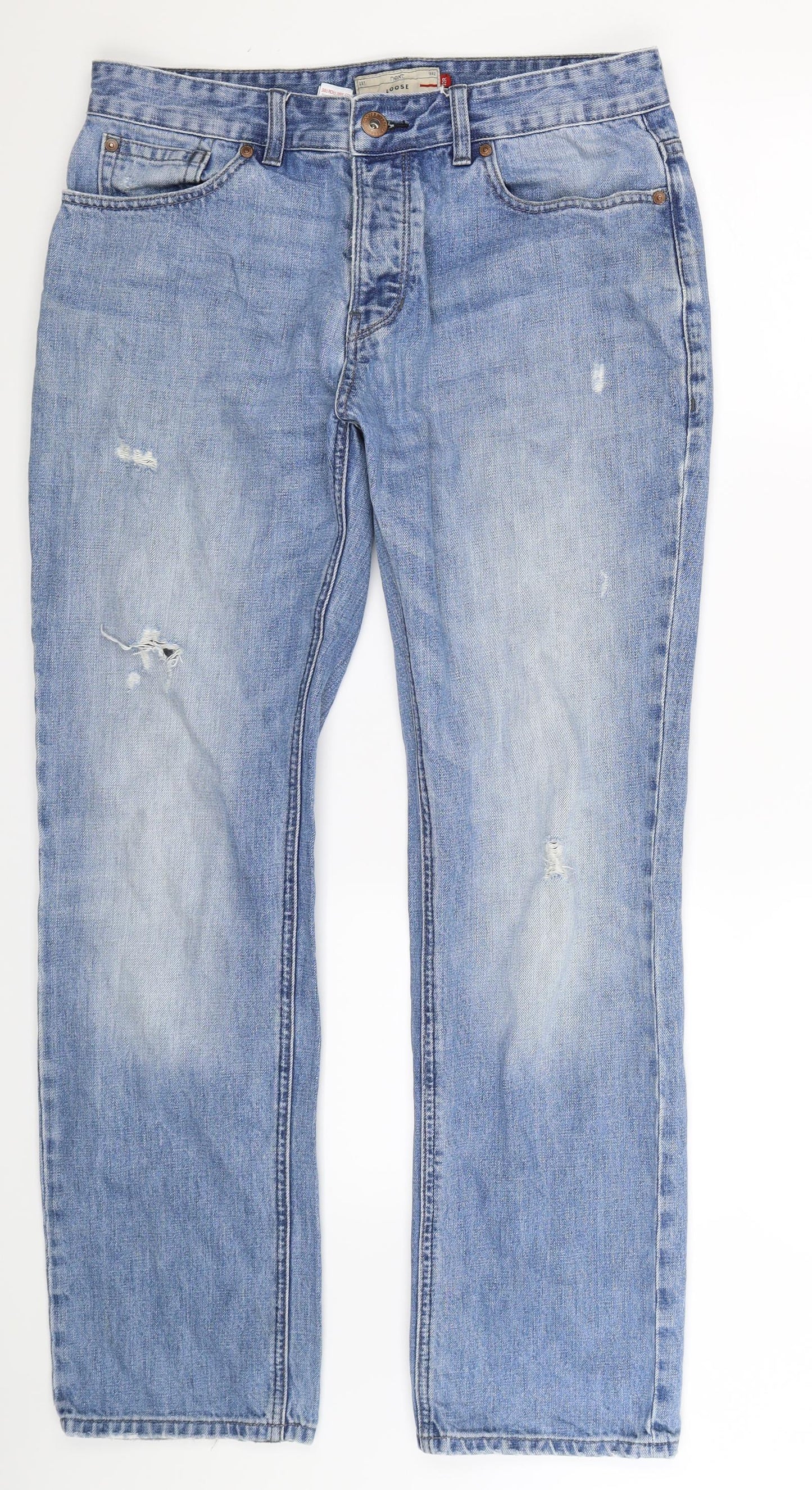 NEXT Mens Blue  Denim Straight Jeans Size 32 L31 in