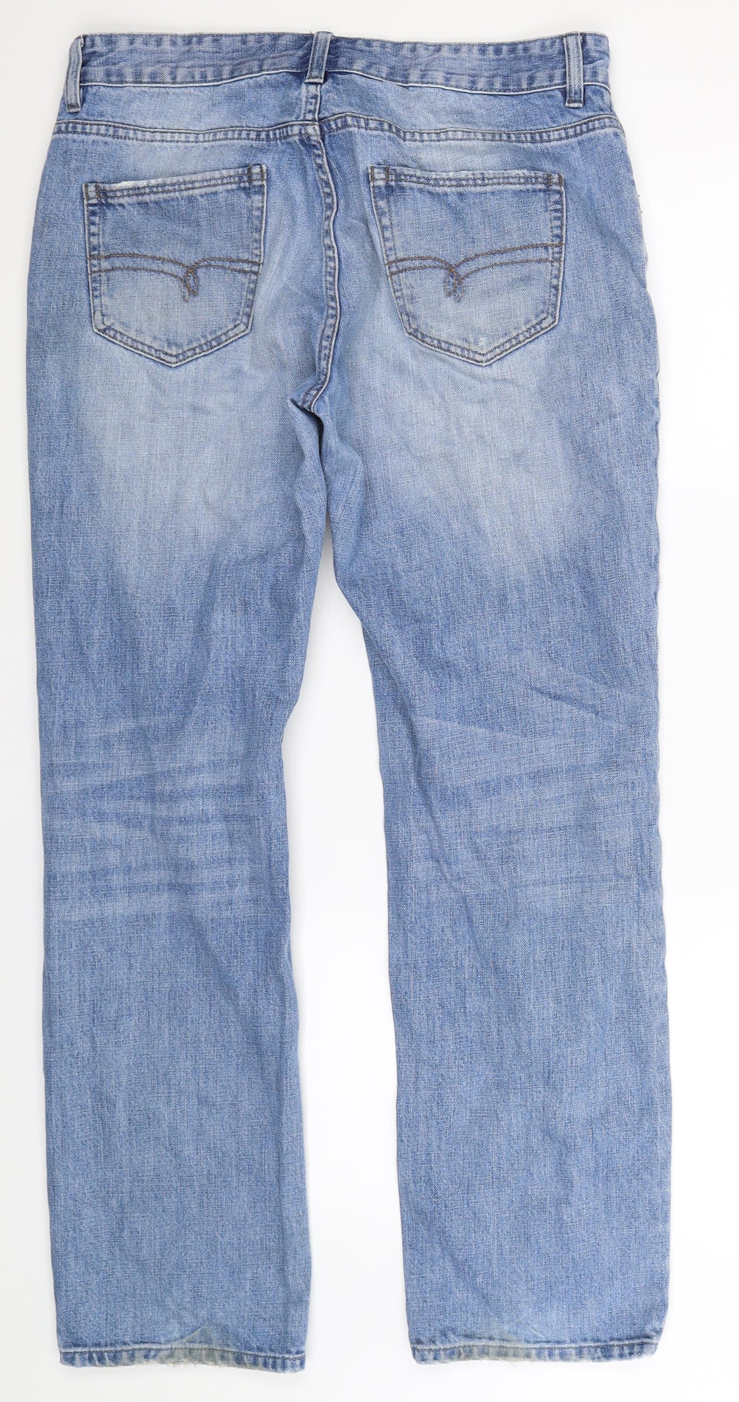 NEXT Mens Blue  Denim Straight Jeans Size 32 L31 in