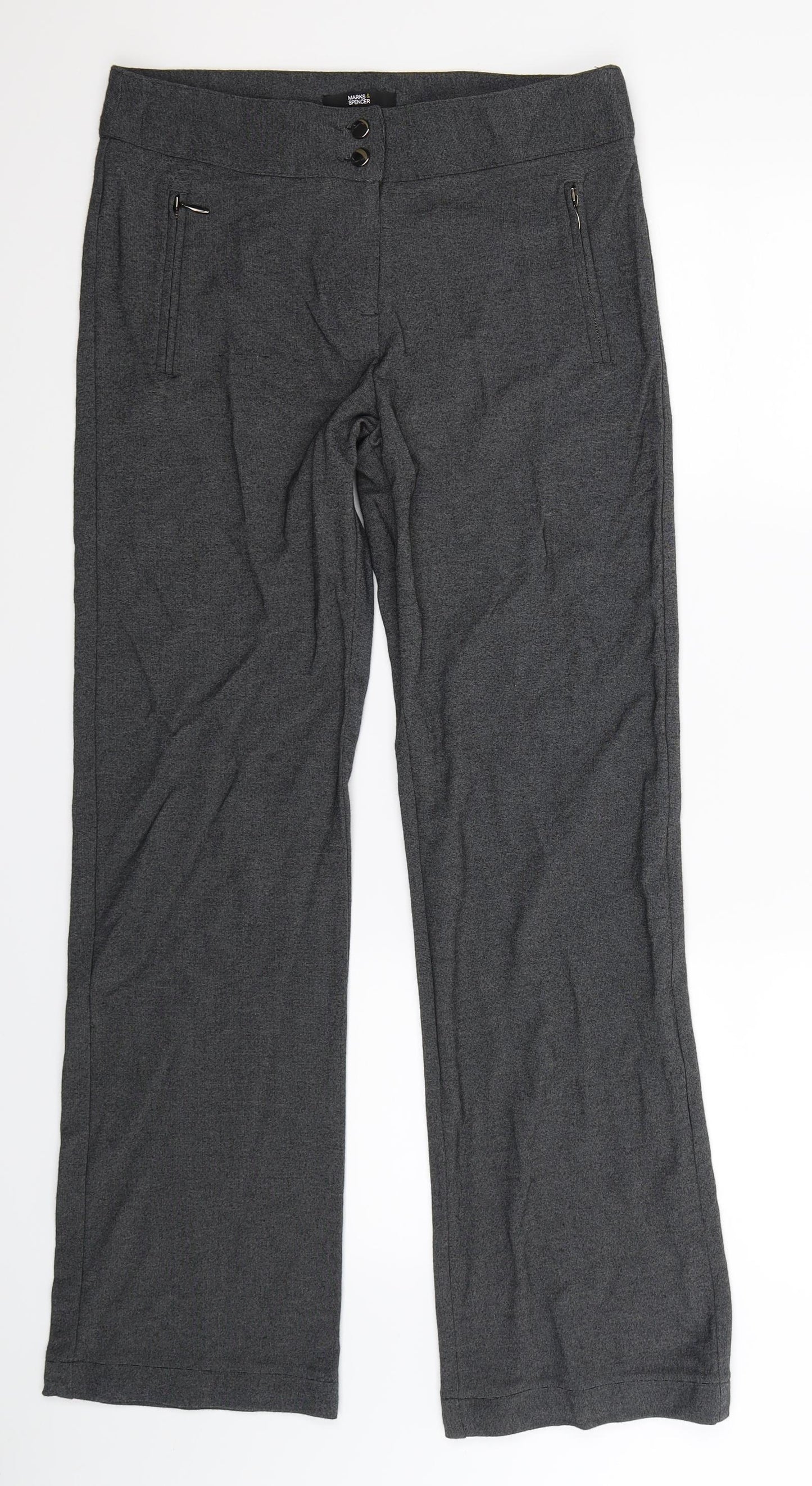 Marks and Spencer Womens Grey   Trousers  Size 12 L31 in