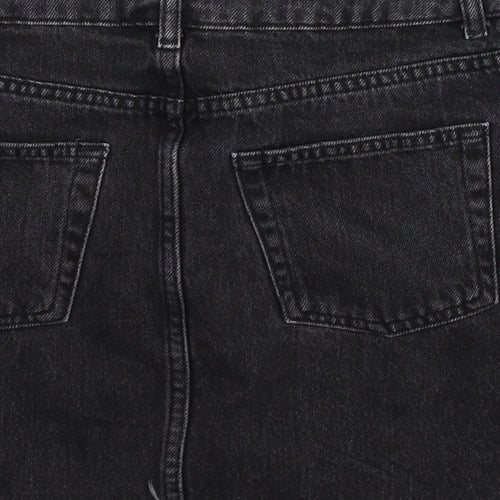 Topshop Womens Black  Denim A-Line Skirt Size 8